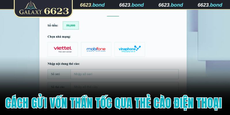 Cách gửi vốn thần tốc qua thẻ cào điện thoại