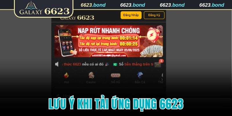 Lưu ý cần nắm khi tải ứng dụng 6623