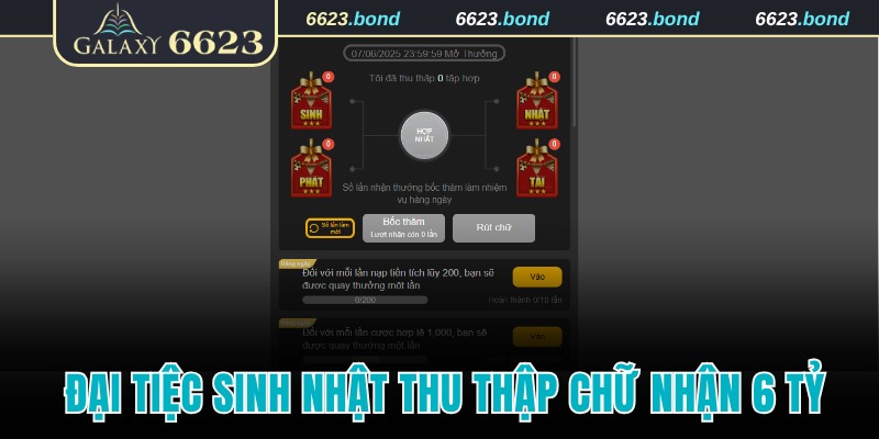 Tham gia đại tiệc sinh nhật thu thập chữ nhận 6 tỷ