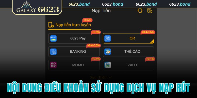 Nội dung điều khoản sử dụng dịch vụ nạp rút